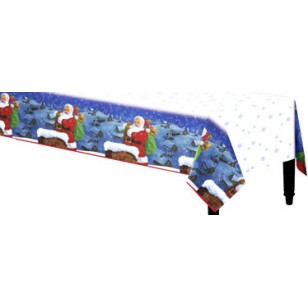 Holiday Santa Claus Christmas Plastic Tablecover